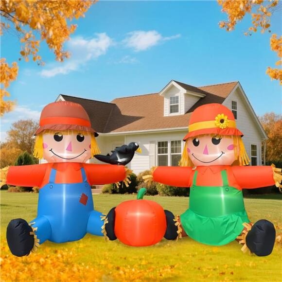 8FT Long Fall Thanksgiving Inflatables Outdoor Decorations,...